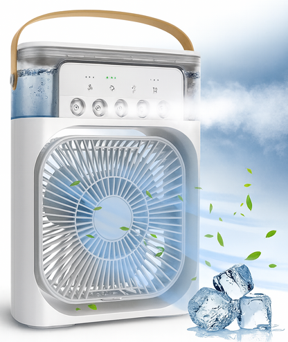AquaBreeze — Ventilateur/rafraîchisseur USB, humidification & LED 7 couleurs 🌬️