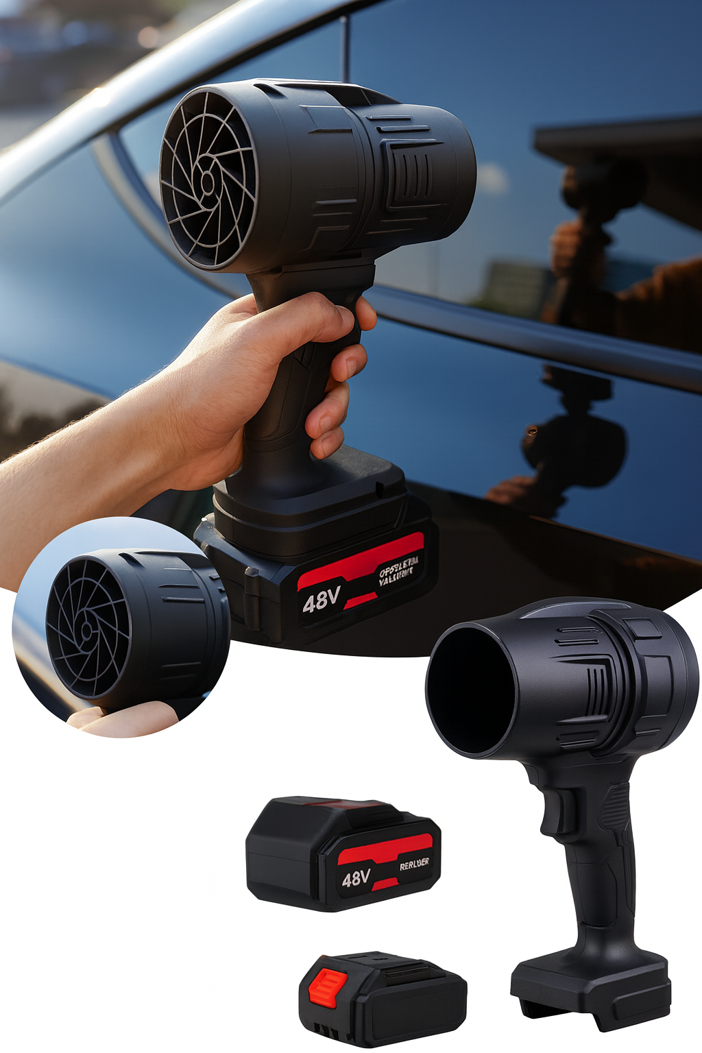 JetClean — Souffleur turbo sans-fil, puissant & polyvalent 💨 + mallette professionnelle + batterie supplémentaire