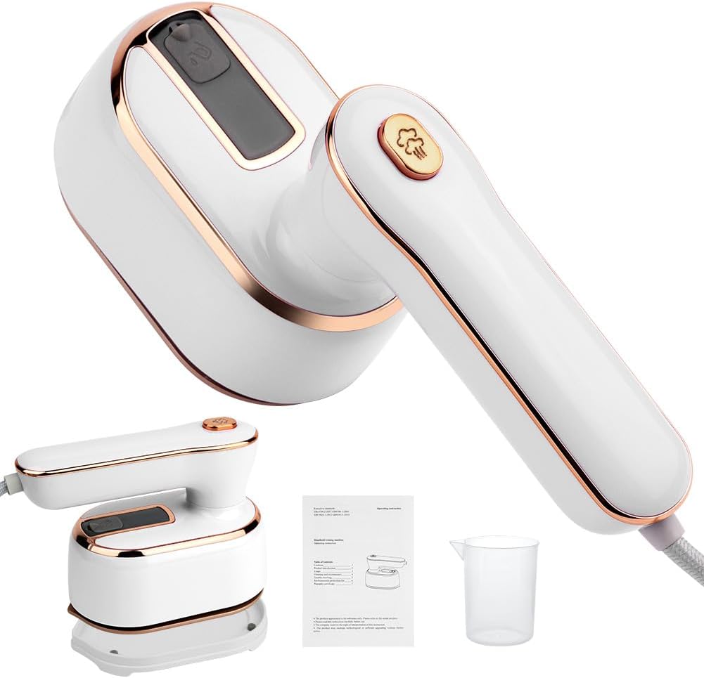 Mini Fer à Repasser 2-en-1 — poignée rotative 180°, sec et vapeur, panneau titane ✨