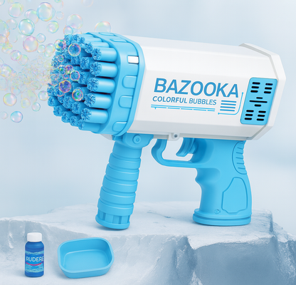 MegaBulles — Pistolet à bulles 36 trous, moteur puissant & LED ✨🫧