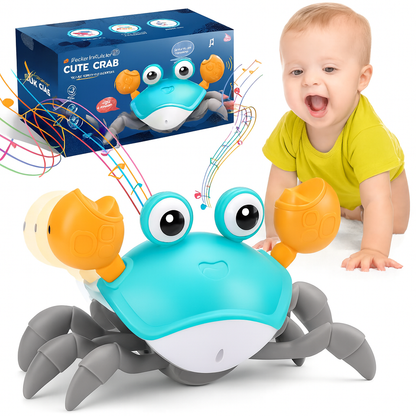 CrabiDance — Jouet Crabe interactif à capteurs, musique ON/OFF, bébé a partir de 3 mois 🦀🎶