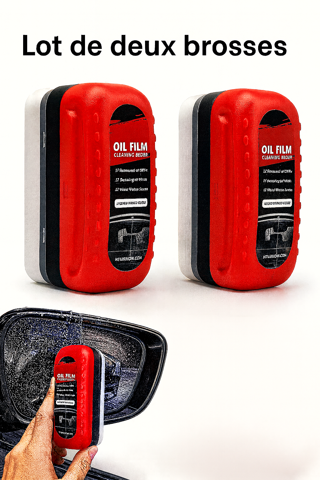 Lot de 2 brosses AutoClair — Brosse nettoyante et imperméabilisante 120 ml, voile hydrofuge longue durée 🚘🧼