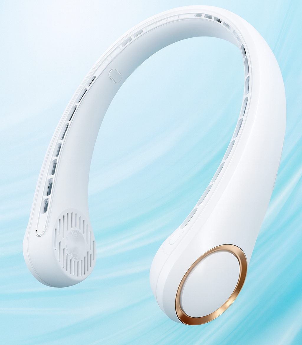 FreshNeck — Ventilateur de cou sans pales 360°, 3 vitesses, USB rechargeable 🌀