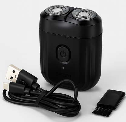 MiniShave — Rasoir de poche étanche, double tête flottante, USB-C 🔥