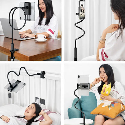 Support de Téléphone & Tablette à Bras Flexible 360° — Bras long ~70 cm | Fixation par pince antidérapante 📱🛏️