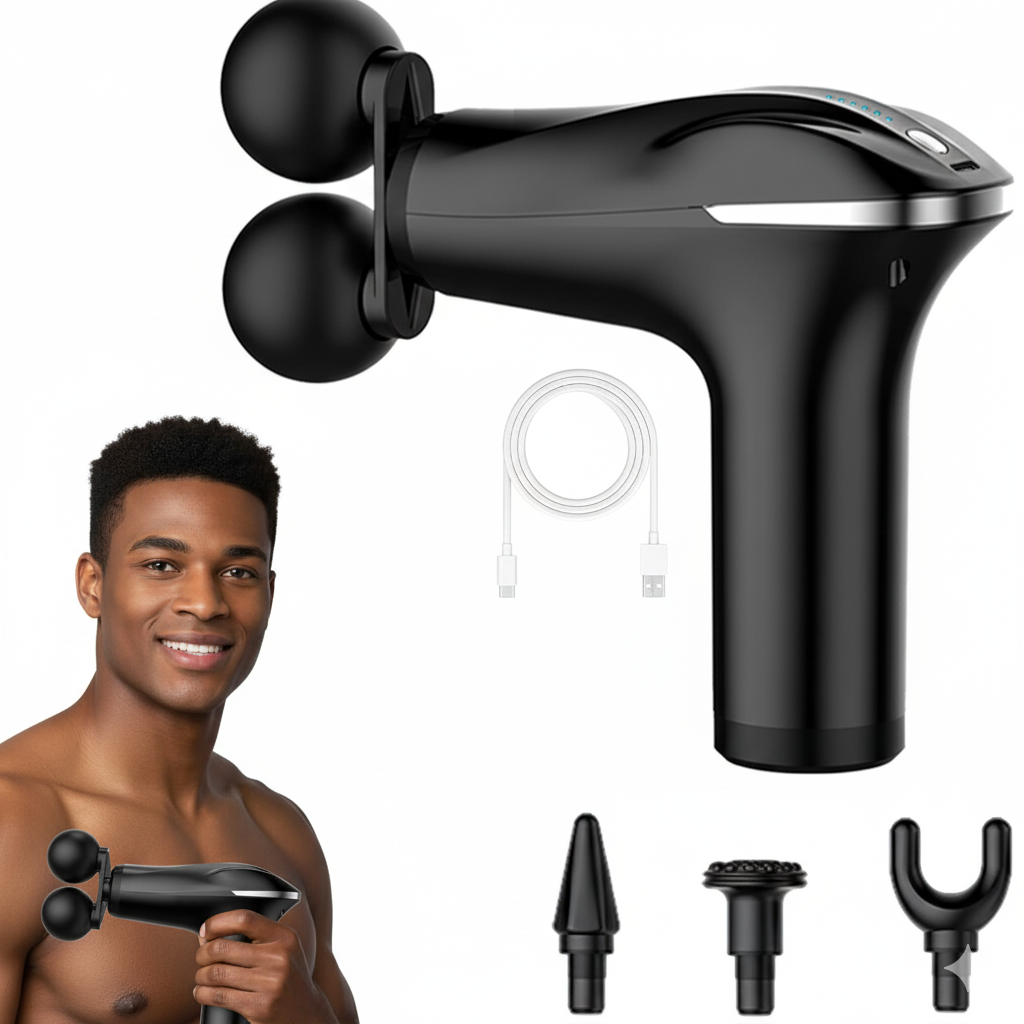 DuoRelax — Pistolet de massage 25 W, double tête, pour soulager douleurs musculaires ✨