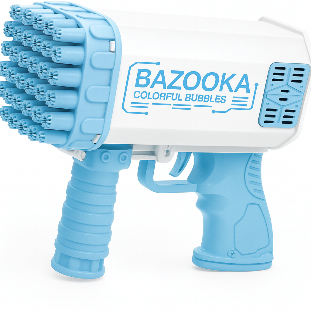 MegaBulles — Pistolet à bulles 36 trous, moteur puissant & LED ✨🫧