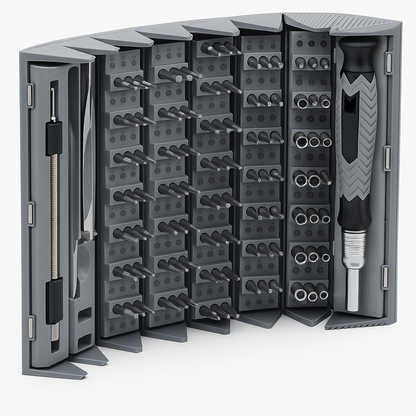 ProScrew — Tournevis de précision 126 en 1, acier CR-V, boîte cylindrique magnétique 🔧