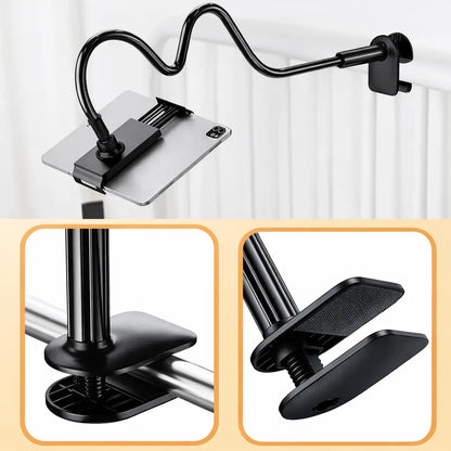 Support de Téléphone & Tablette à Bras Flexible 360° — Bras long ~70 cm | Fixation par pince antidérapante 📱🛏️
