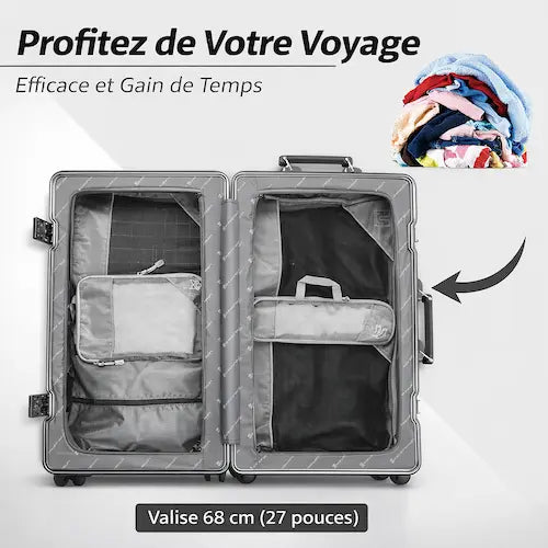 Set de Cubes de compression pour valise avec maille visible, Zip et Sac à chaussures inclus ✈️🧳