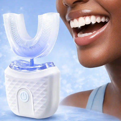 Brosse à dents électrique automatique 360° en U — Ultrasons | 3 modes | LED bleue | IPX7 | Charge sans fil 🦷✨