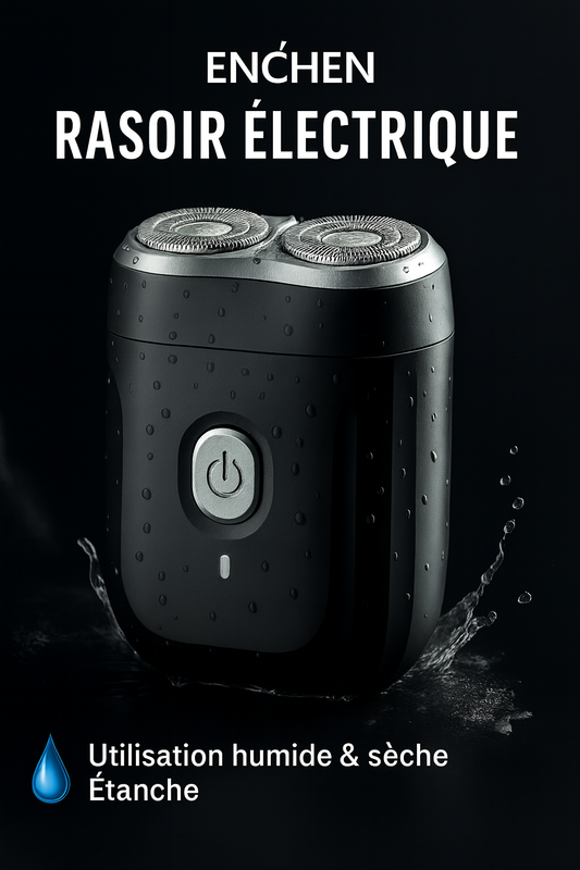 MiniShave — Rasoir de poche étanche, double tête flottante, USB-C 🔥