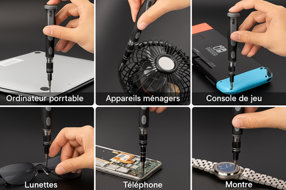 ProScrew — Tournevis de précision 126 en 1, acier CR-V, boîte cylindrique magnétique 🔧