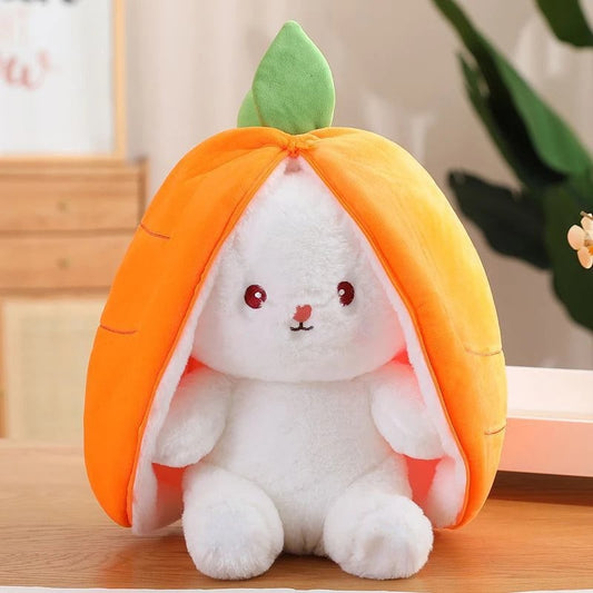 Lapidoux — Peluche Lapin ↔ Oreiller carotte, grand format (50 cm) ultra-doux 🥕🐰