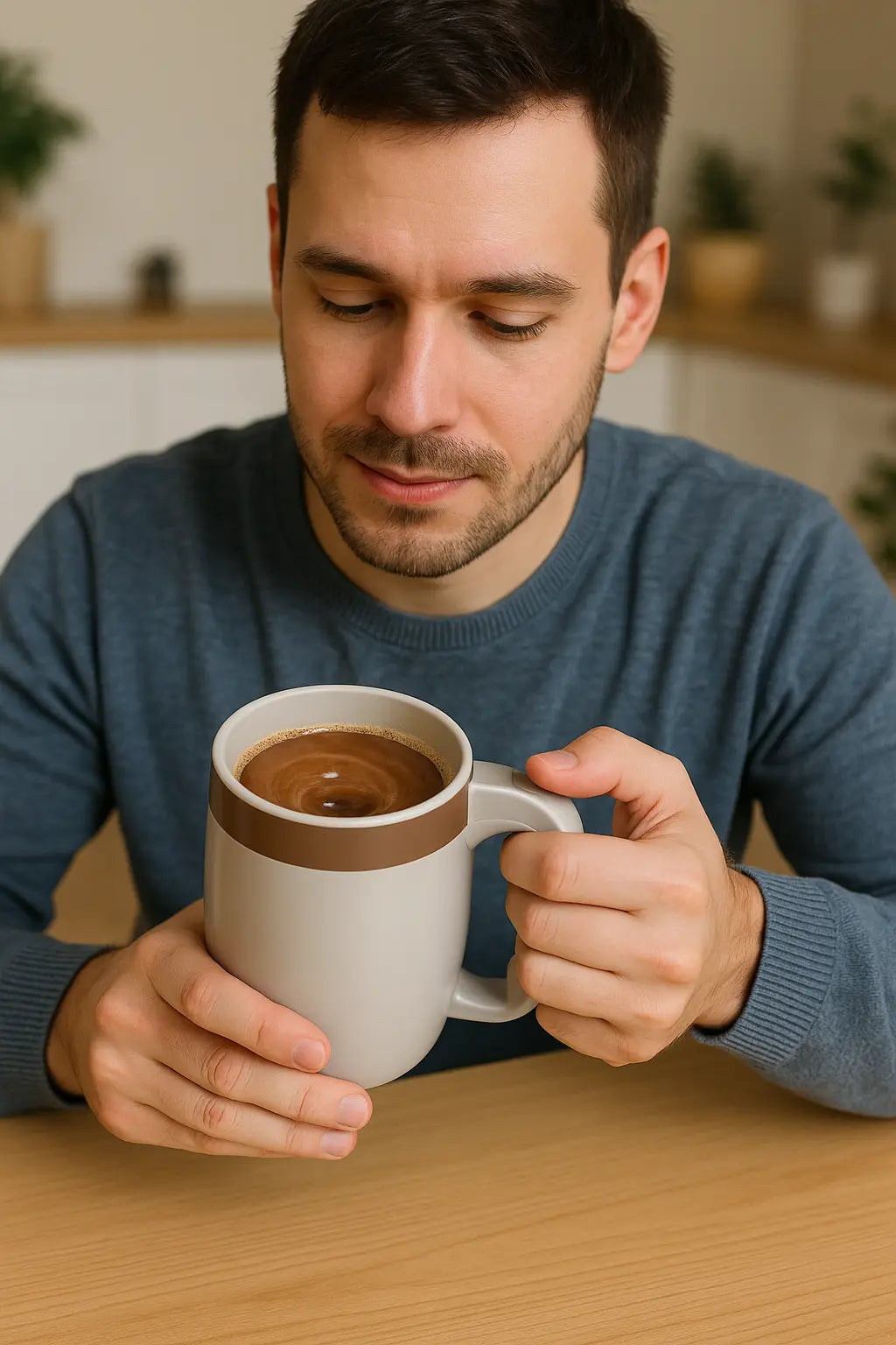 MixMug — Tasse auto-mélangeuse magnétique 380 ml (vortex), bouton poignée ☕️🌀