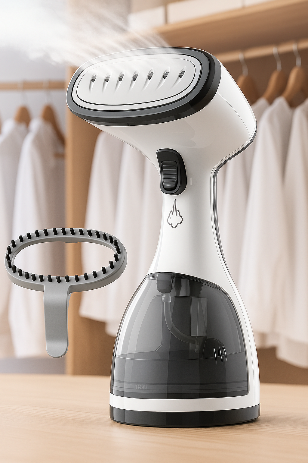 VapoLisse — Défroisseur à main 1100 W, prêt en 25 s, vapeur 12 min, réservoir 200 ml 🧥