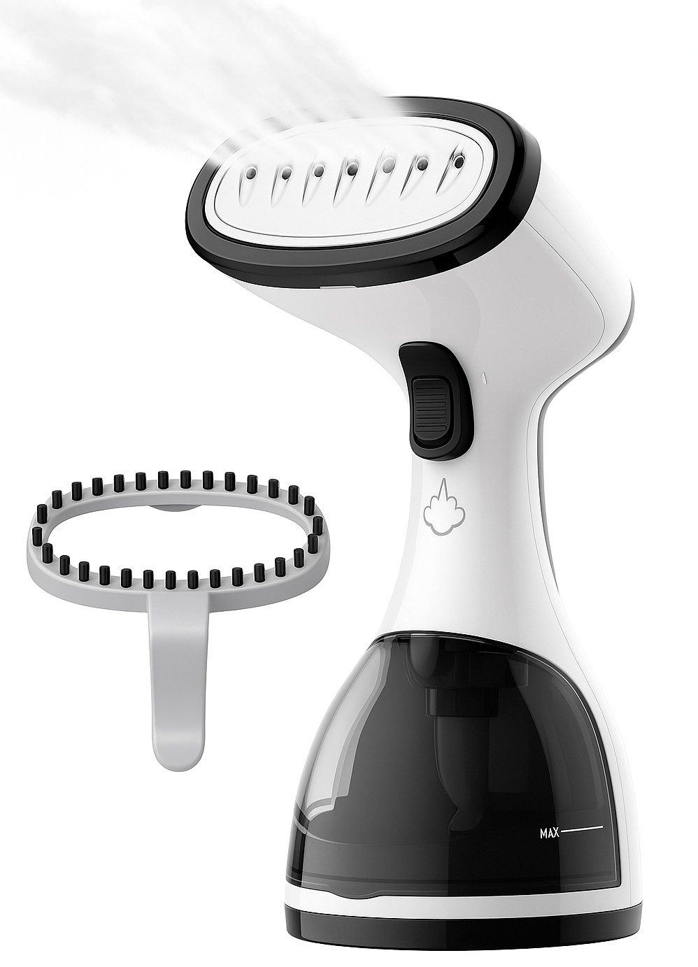 VapoLisse — Défroisseur à main 1100 W, prêt en 25 s, vapeur 12 min, réservoir 200 ml 🧥