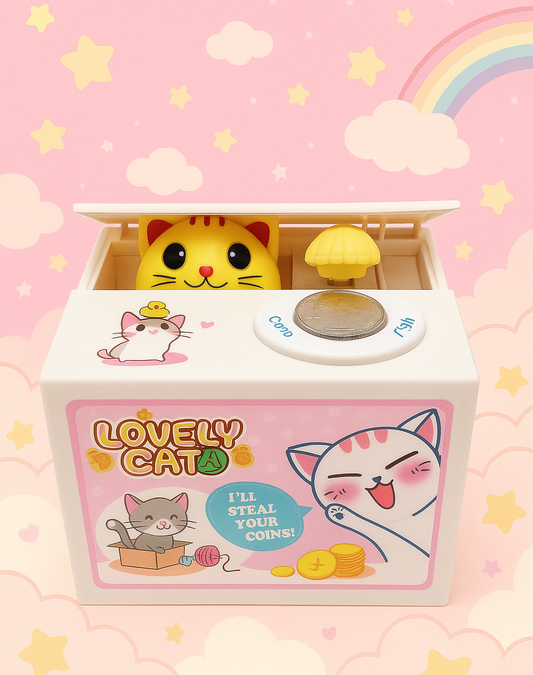 MinouBank — Tirelire interactive chaton, son et mouvement 🐱💰(fonctionne avec billet)