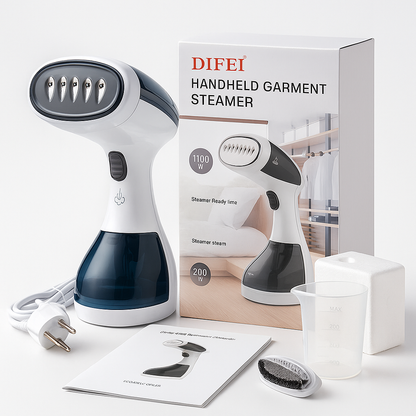 VapoLisse — Défroisseur à main 1100 W, prêt en 25 s, vapeur 12 min, réservoir 200 ml 🧥