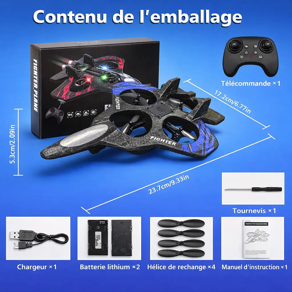 Drone Avion Télécommandé LED — Vol stationnaire | Flips 3D | 2,4 GHz ✈️🚀