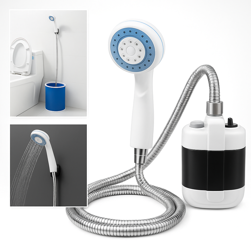 DoucheExpress — Douche portable rechargeable 4,5 L/min, USB 5 V 🚿