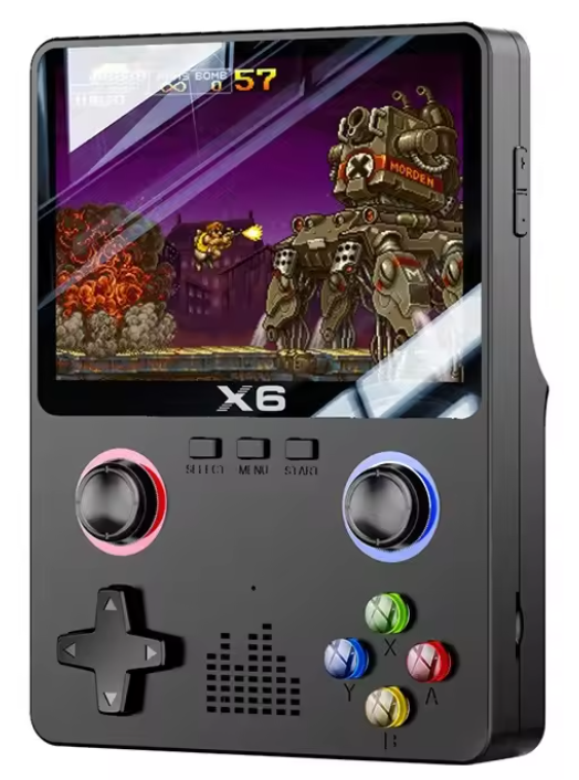 RetroX6 — Console portable rétro +20 000 jeux, écran HD IPS 3,5, sortie TV & 2 joueurs 🎮📺