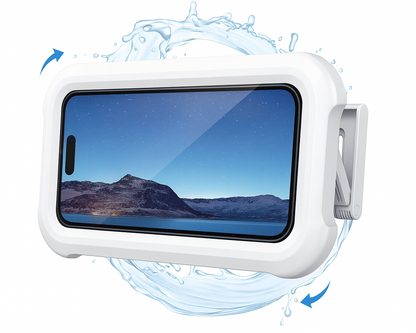 HydroCase — Boîtier douche étanche, rotation 360°, anti-buée, tactile HD 🚿