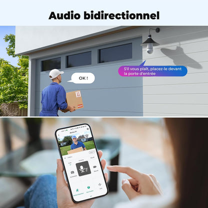 WiFiCam360 — Caméra ampoule Wi-Fi HD 1080P (3MP), 360°, vision nocturne couleur, alarme lumineuse & sonore 💡📸