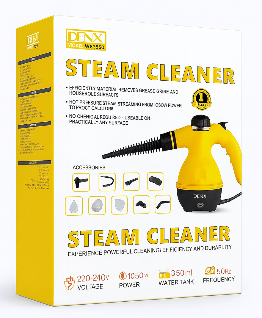 SteamPro — Nettoyeur vapeur 1000 W, réservoir 0,35 L, kit multi-buses ☁️