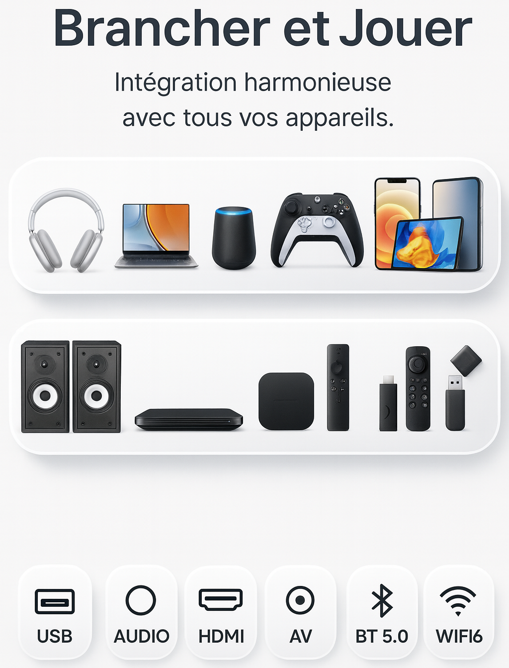 Projecteur Cinéma — 4K Full HD | Wi-Fi 6 | BT 5.4 | Android 11 | Rotation 180° | Auto-trapèze | Écran 200" 🎬