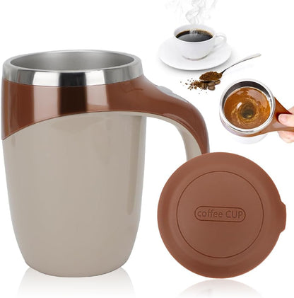 MixMug — Tasse auto-mélangeuse magnétique 380 ml (vortex), bouton poignée ☕️🌀