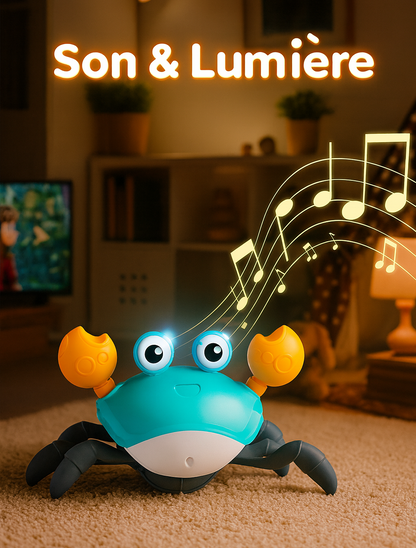 CrabiDance — Jouet Crabe interactif à capteurs, musique ON/OFF, bébé a partir de 3 mois 🦀🎶