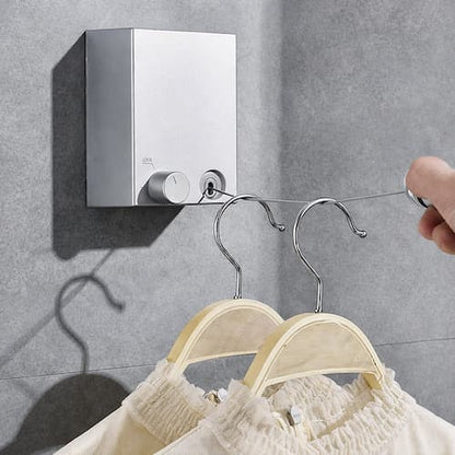 Corde à Linge Rétractable Murale 4,2 m — Charge max 20 kg | Câble acier | Blanc 🧺🏠