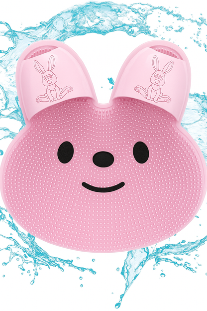 PiedDoux — Tapis de douche massage exfoliant, ventouses antidérapantes, silicone doux 🐰