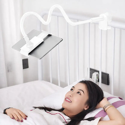 Support de Téléphone & Tablette à Bras Flexible 360° — Bras long ~70 cm | Fixation par pince antidérapante 📱🛏️