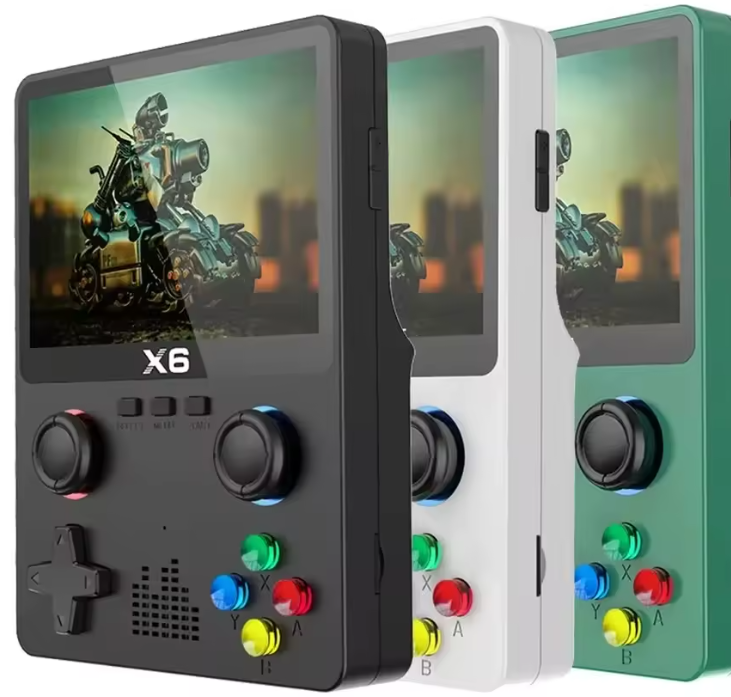 RetroX6 — Console portable rétro +20 000 jeux, écran HD IPS 3,5, sortie TV & 2 joueurs 🎮📺