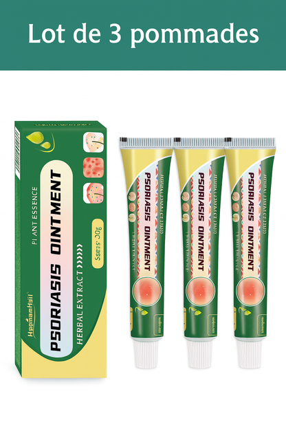 Lot de 3 Pommades pour psoriasis— Pommade naturelle à base de plantes, confort des peaux sujettes au psoriasis 🌿