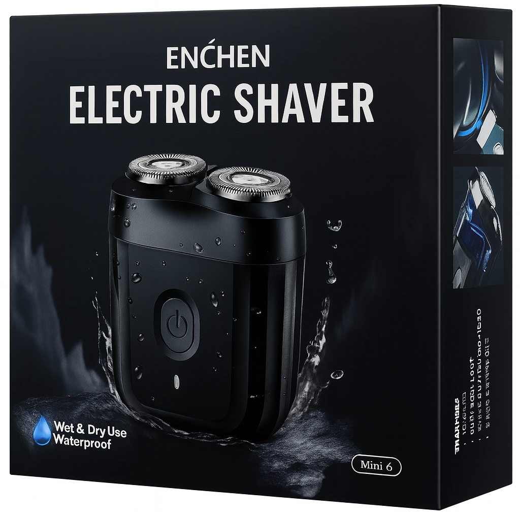 MiniShave — Rasoir de poche étanche, double tête flottante, USB-C 🔥