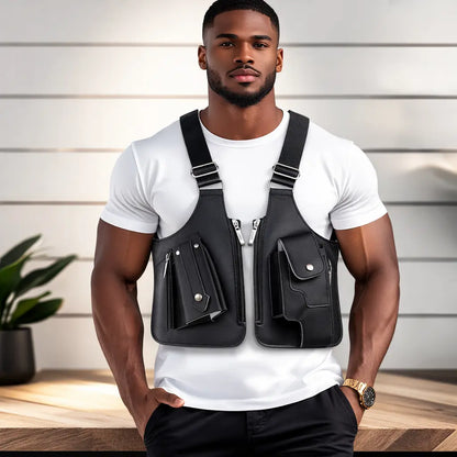 Sac de poitrine Holster anti-vol double poche | Compartiments zippés sécurisés 🔒🎒