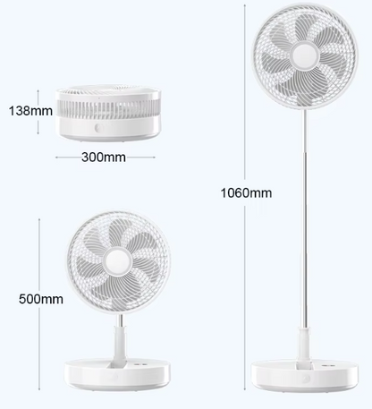 CoolFlex — Ventilateur pliable 180°, télescopique 36–106 cm, 4 vitesses 🌬️