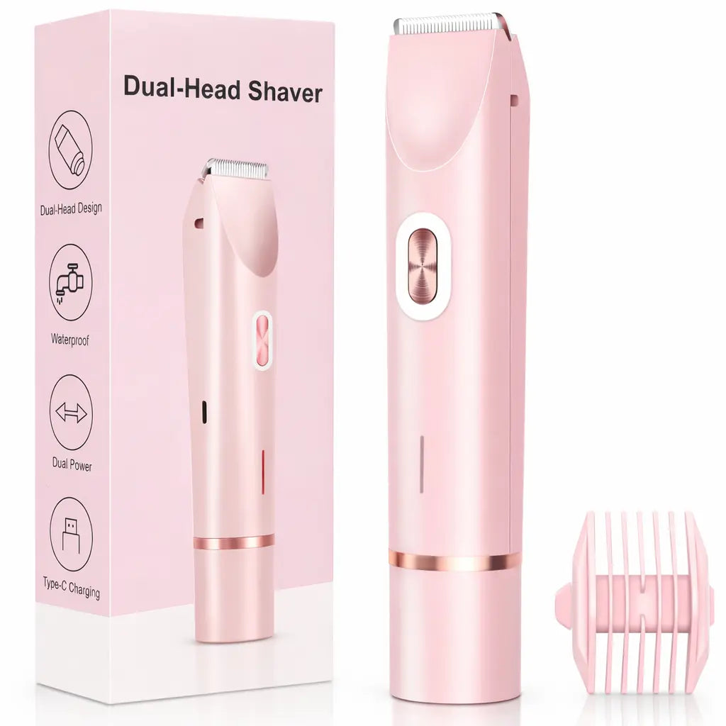 Tondeuse Électrique 2-en-1 Bikini & Visage — Double tête | Étanche | Recharge Type-C | LED ✨🪒