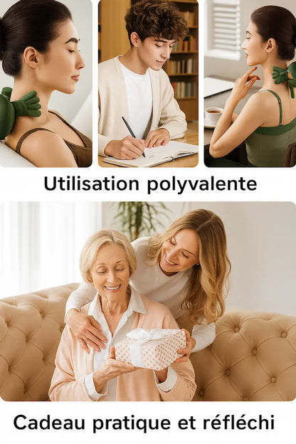 PetitMasseur — Masseur cou & épaules “mains humaines”, chaleur bi-zone, sangle mains libres 🔥🤲