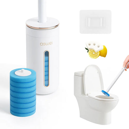 Brosse WC murale — Fixation sans perçage, 16 recharges jetables nettoyante et parfumées 🚽✨