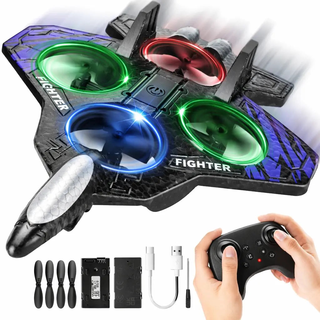 Drone Avion Télécommandé LED — Vol stationnaire | Flips 3D | 2,4 GHz ✈️🚀