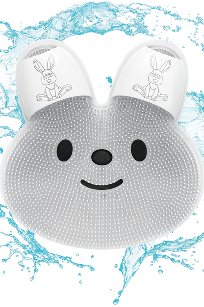 PiedDoux — Tapis de douche massage exfoliant, ventouses antidérapantes, silicone doux 🐰