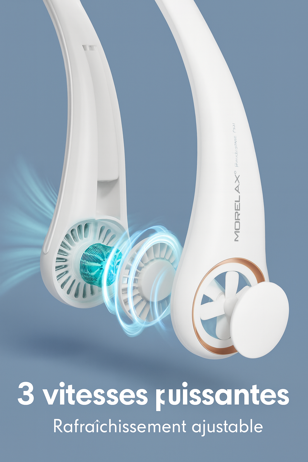 FreshNeck — Ventilateur de cou sans pales 360°, 3 vitesses, USB rechargeable 🌀