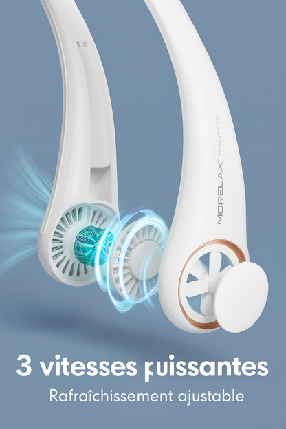 FreshNeck — Ventilateur de cou sans pales 360°, 3 vitesses, USB rechargeable 🌀