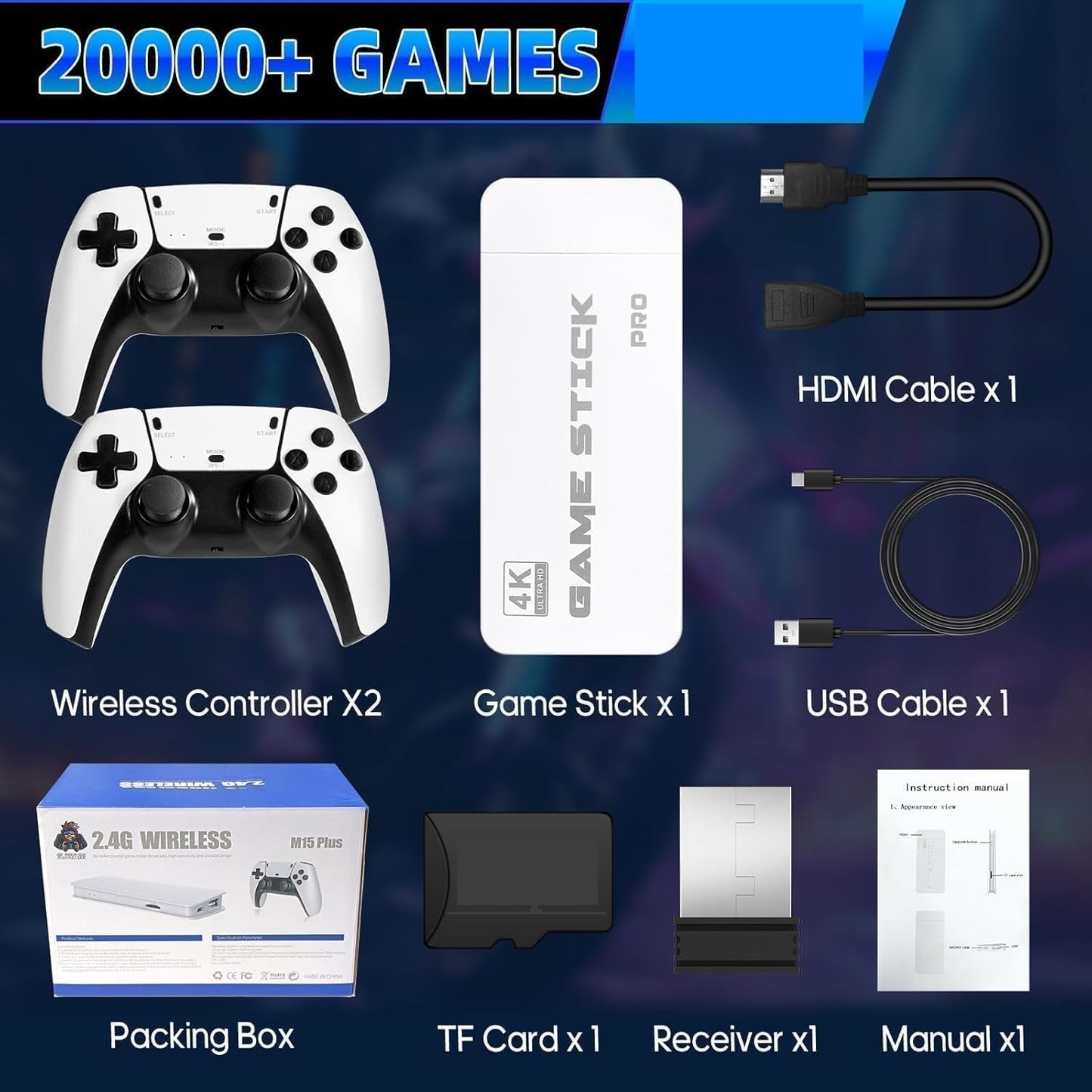 RetroPlay — Console Rétro 21 000+ Jeux, 2 Manettes Sans Fil 🎮📺