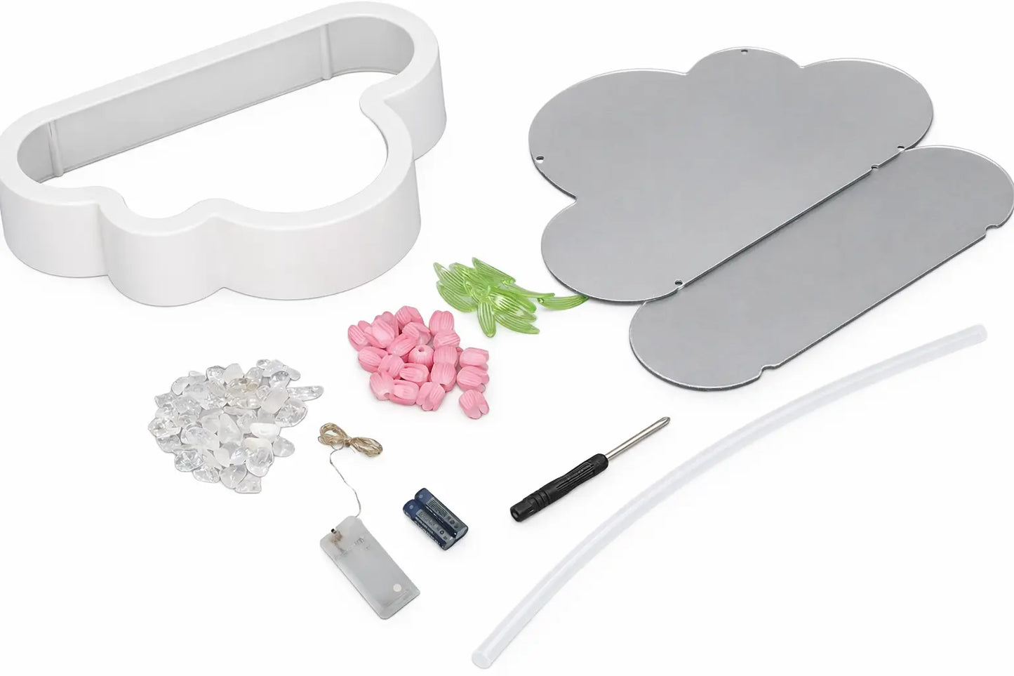 Lot de 2 Veilleuses Nuages Tulipes — miroir déco le jour, lampe cosy la nuit 🌷☁️✨