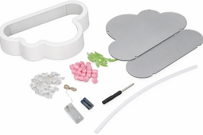 Lot de 2 Veilleuses Nuages Tulipes — miroir déco le jour, lampe cosy la nuit 🌷☁️✨